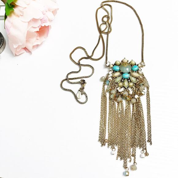 Express Fringe Statement Necklace - Picture 1 of 7